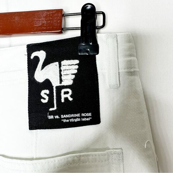 SANDRINE ROSE Wide Curve Leg Jeans White NWT in Size 28 - Picture 3 of 6